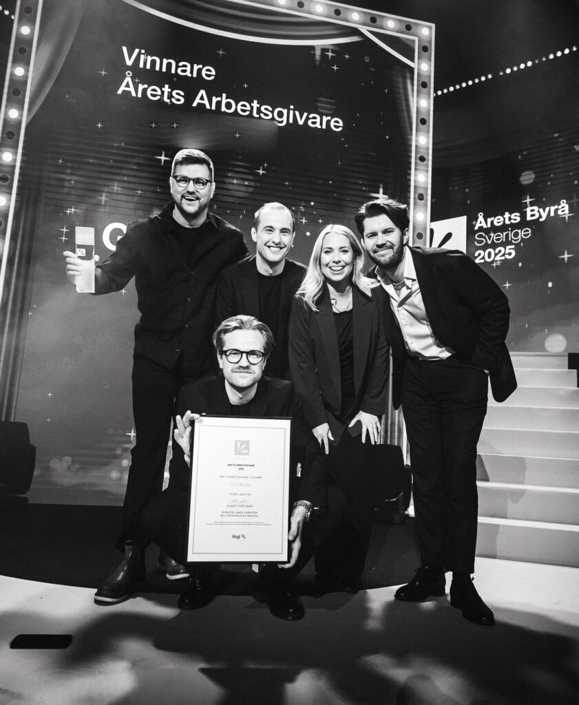 GRIT-teamet på scen som vinnare av Årets Arbetsgivare 2025